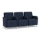Lesro Siena Lounge Reception 3 Seat Tandem Seating, Brushed Steel, RF Blueberry Upholstery SN3103 - alternate 1